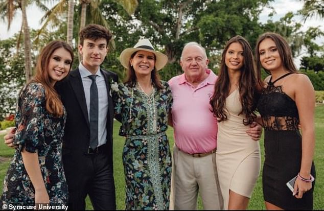 Brazilian gaming tycoon Leo Cris, pictured next to his family, claims realtor Douglas Elliman flatly denied Bezos was behind the purchase when he raised his suspicions.