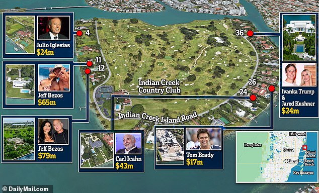 Bezos owns several properties on Indian Creek Island along with retired NFL star Tom Brady and former first daughter Ivanka Trump.